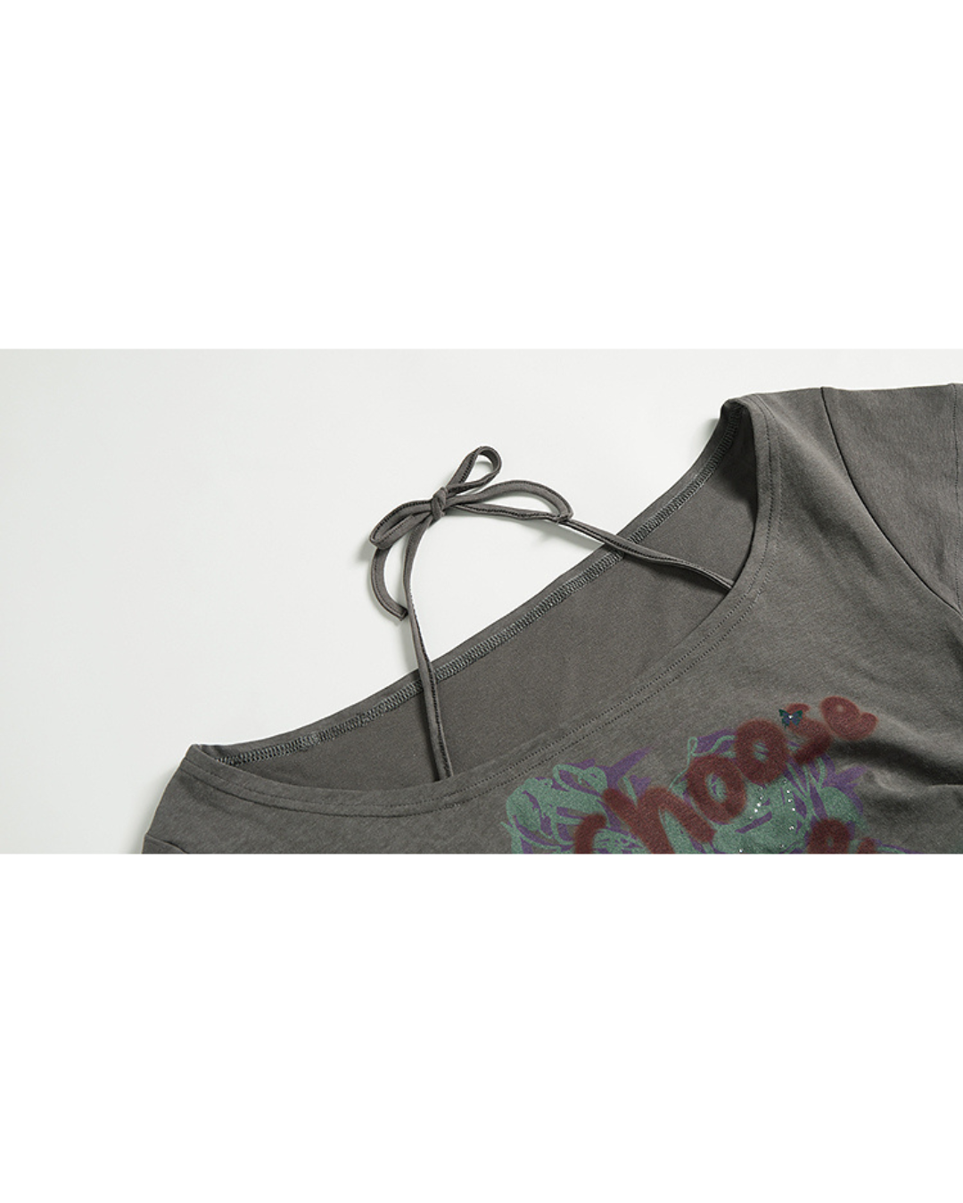 Y2K Off-Shoulder T-shirt