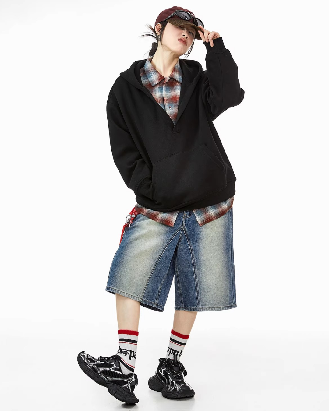 Deep V Sweat Hoodie