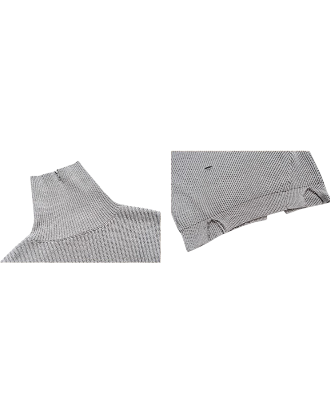 Ribbed Distressed Turtleneck