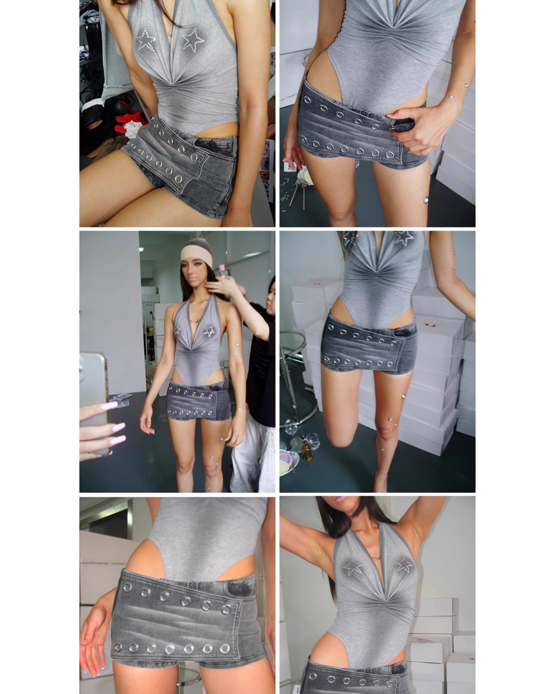 Eyelet Wrap Mini Pants