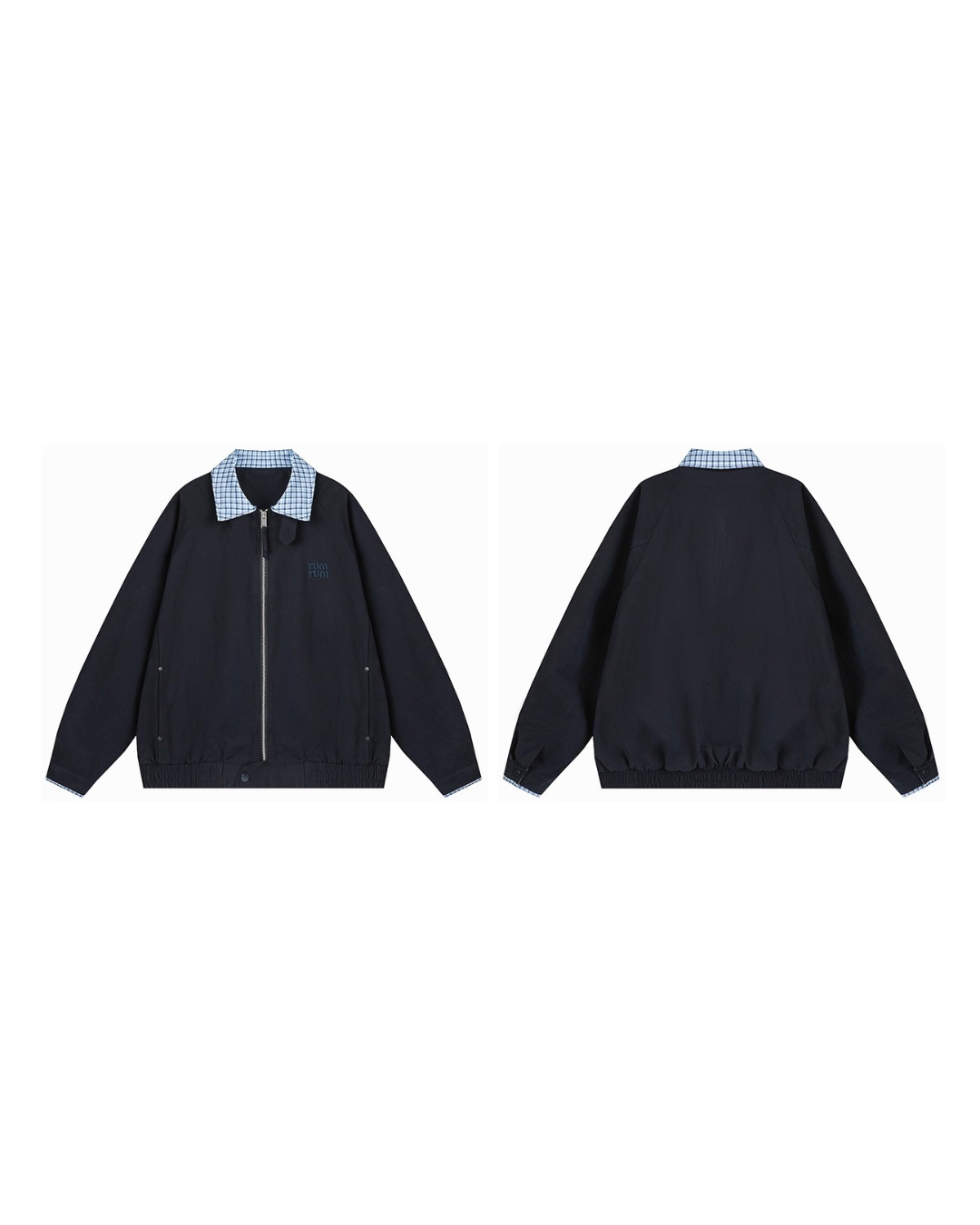 Contrast Collar Zip Blouson