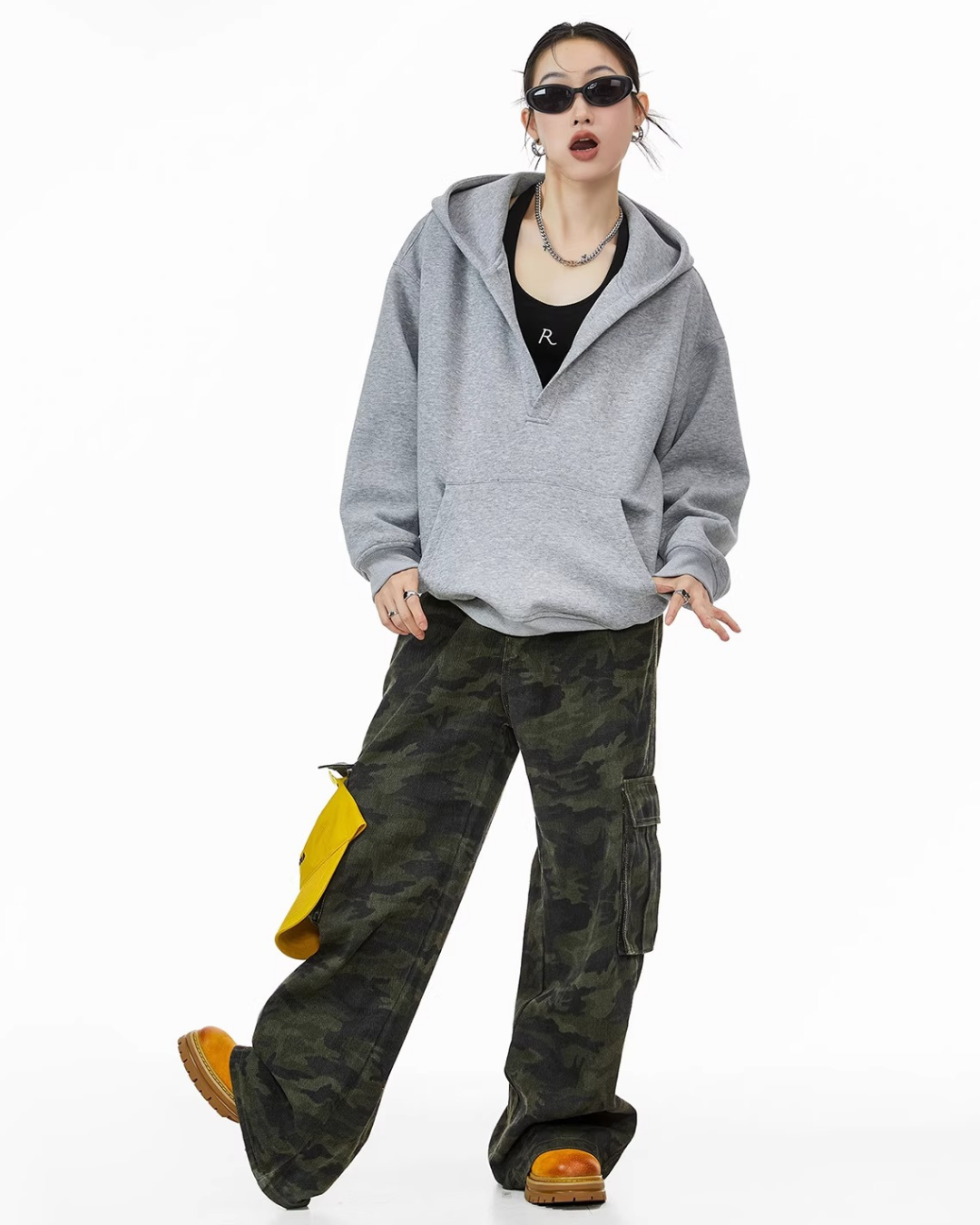 Deep V Sweat Hoodie