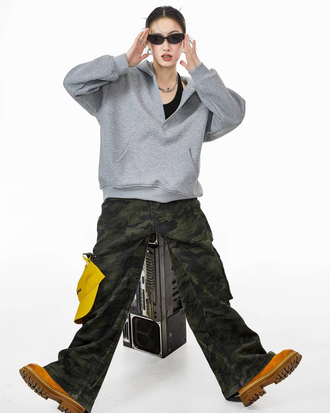 Deep V Sweat Hoodie