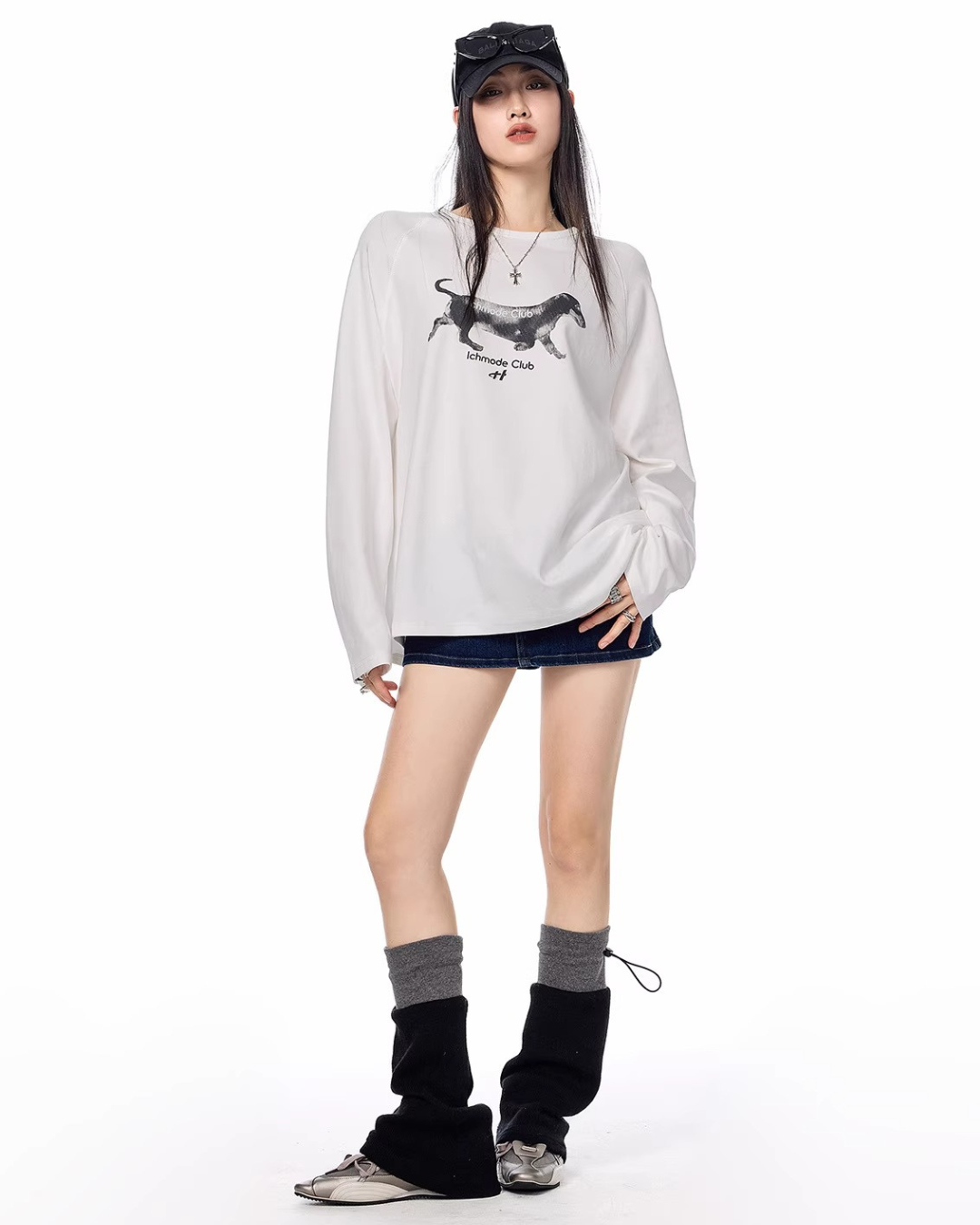 Dog Graphic Long Sleeve Tee