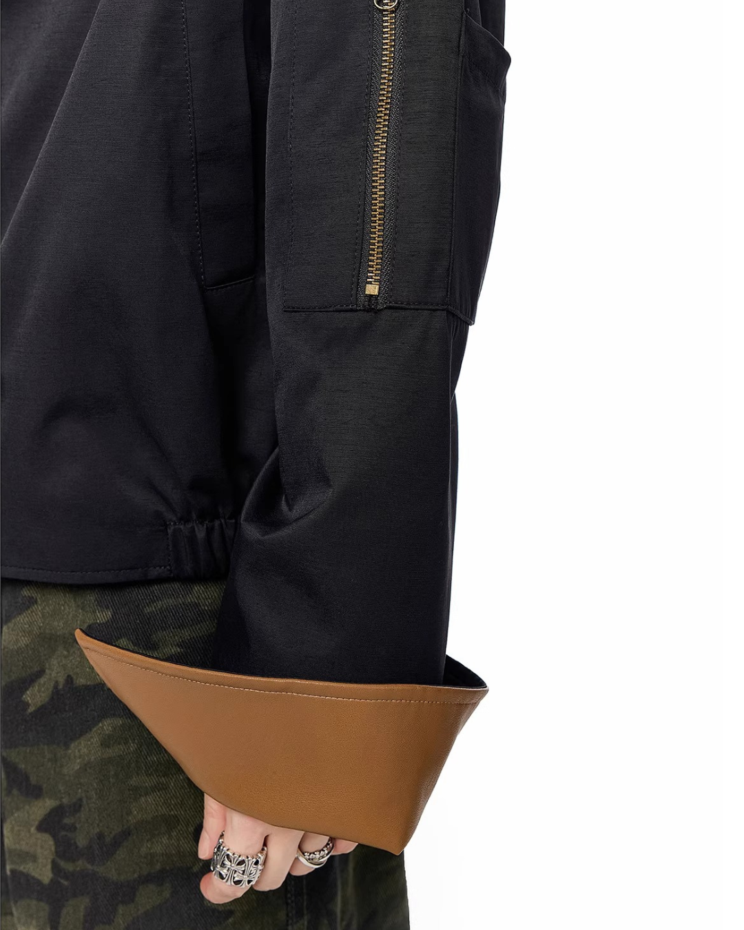 Contrast Lining Moto Jacket