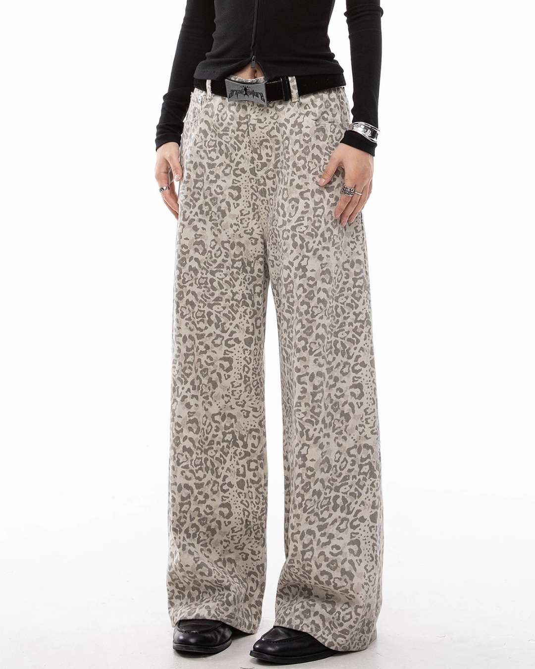 Faux Leopard Wide Pants