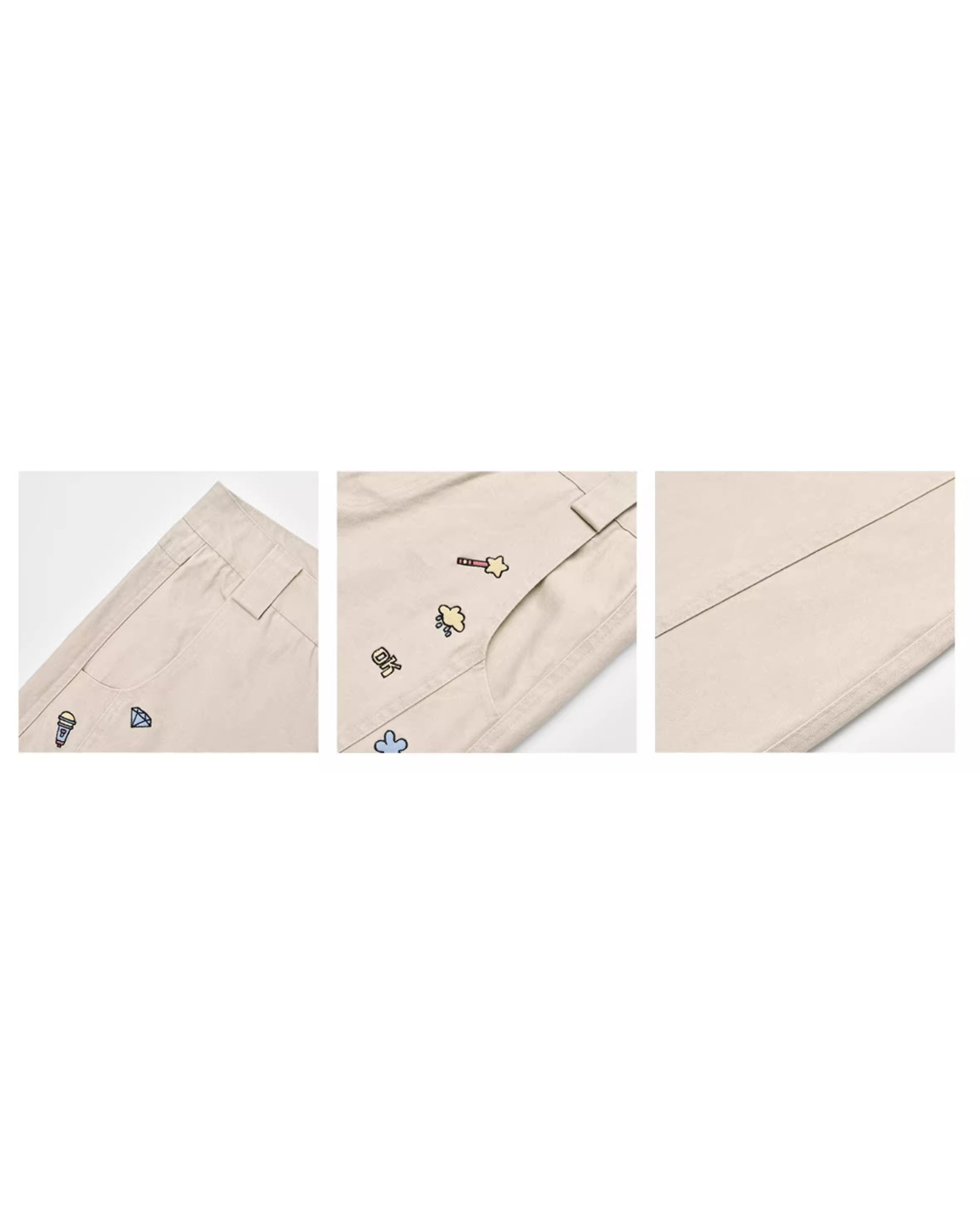 Playful Embroidered Wide Pants