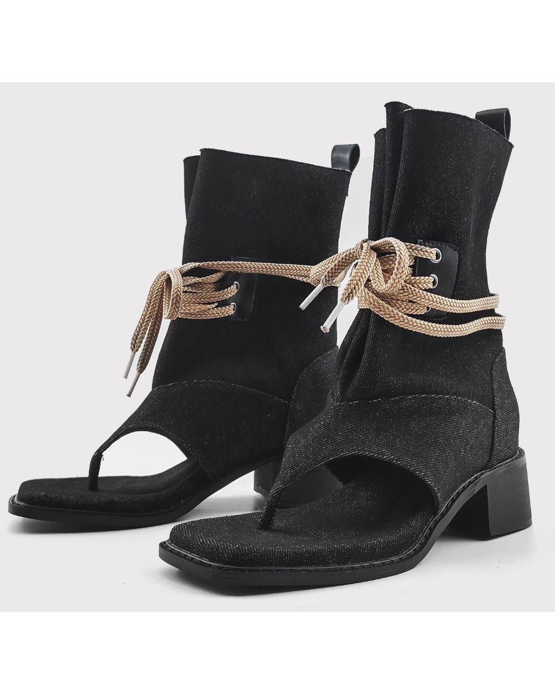 Thong Lace-Up Boots