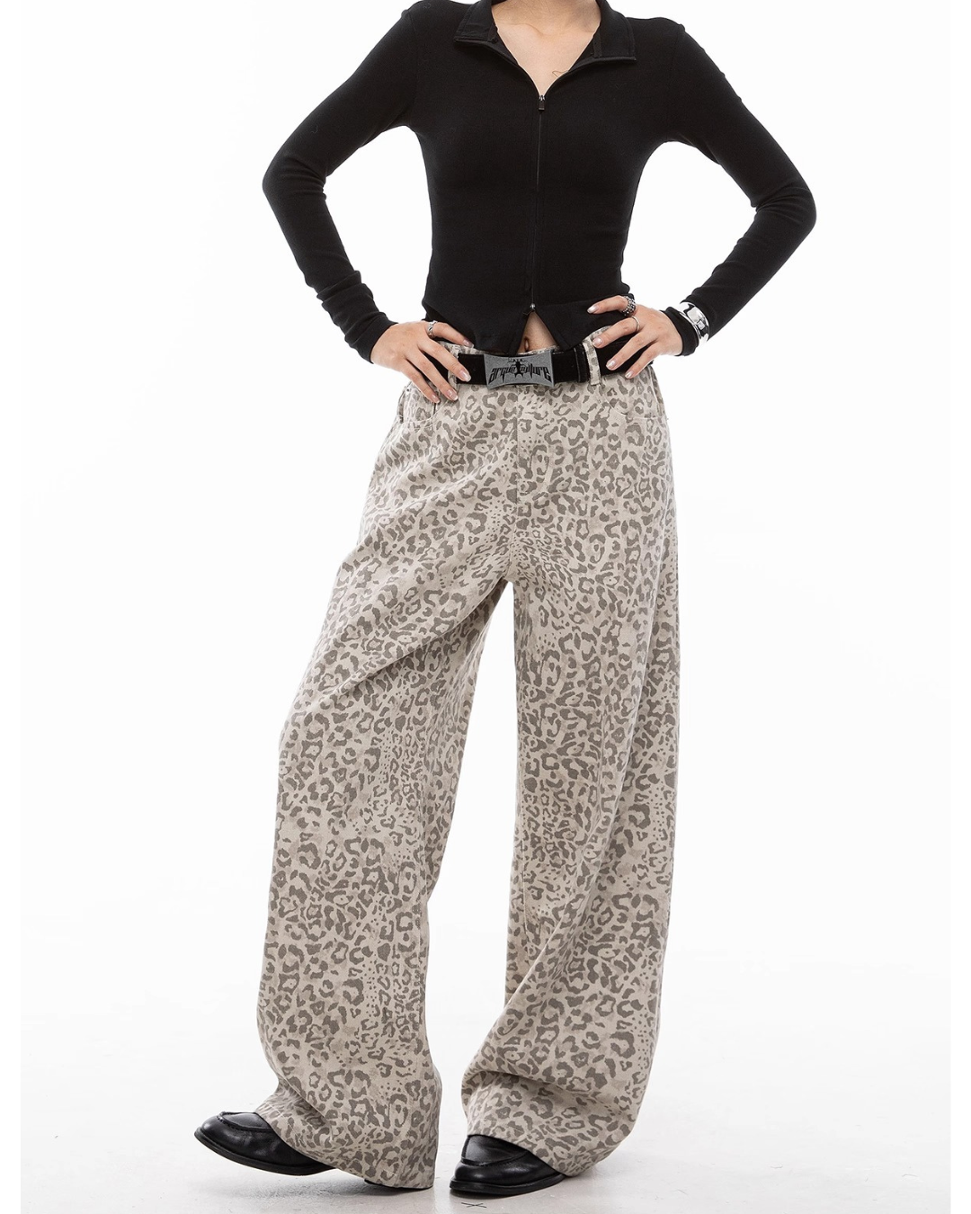 Faux Leopard Wide Pants