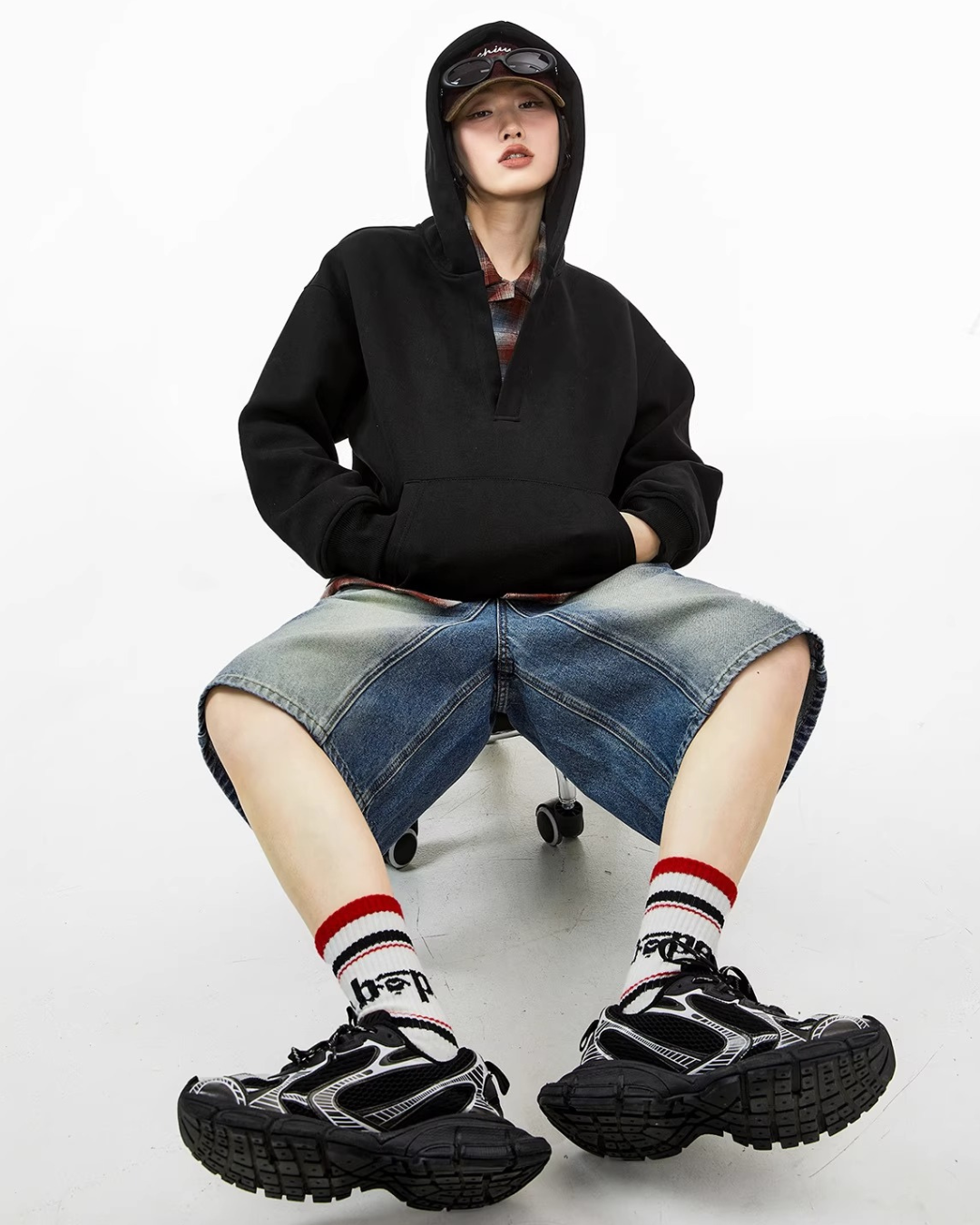 Deep V Sweat Hoodie