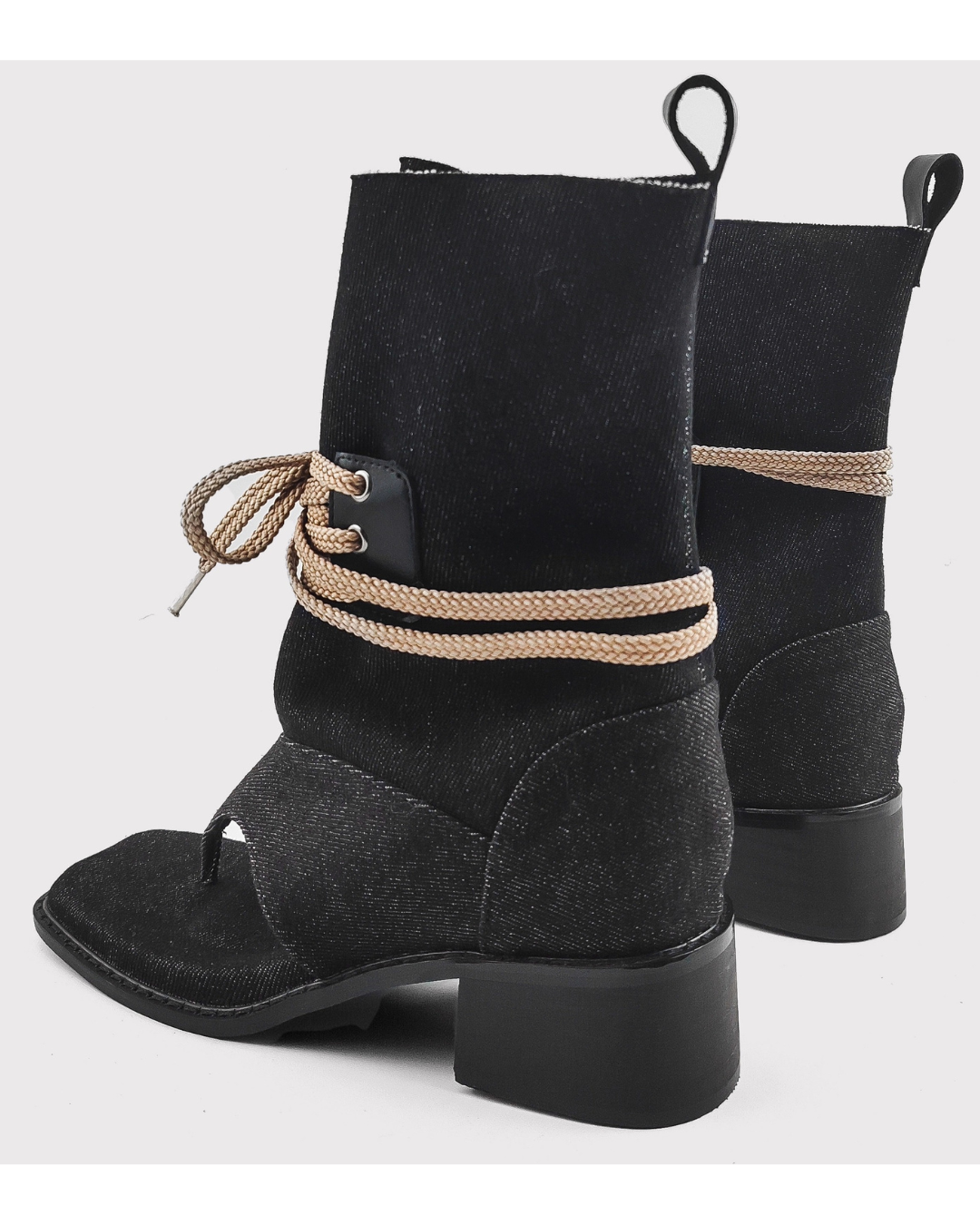 Thong Lace-Up Boots