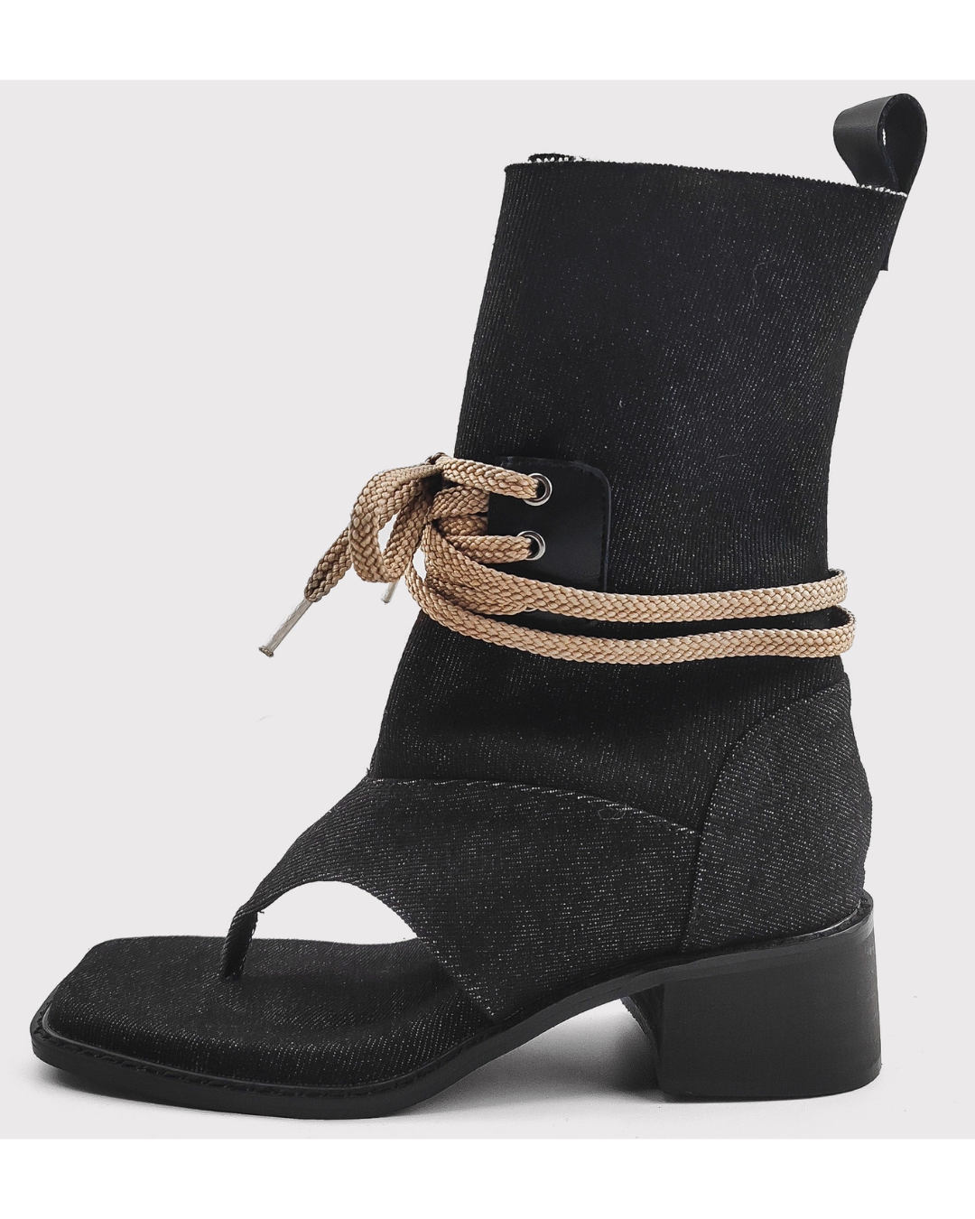 Thong Lace-Up Boots