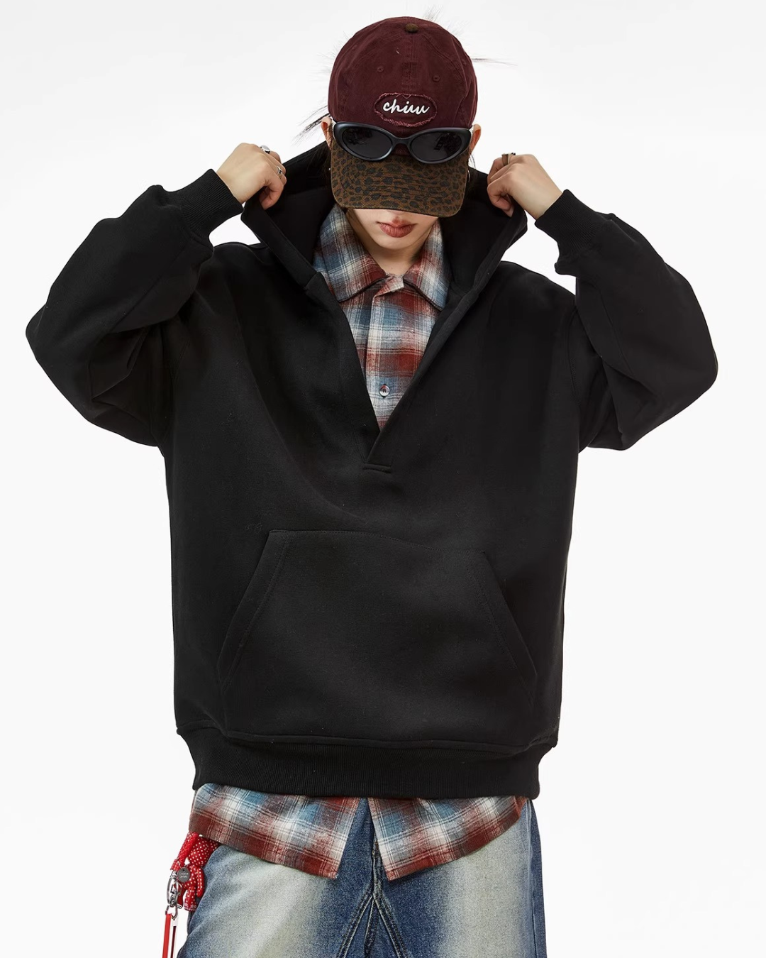 Deep V Sweat Hoodie