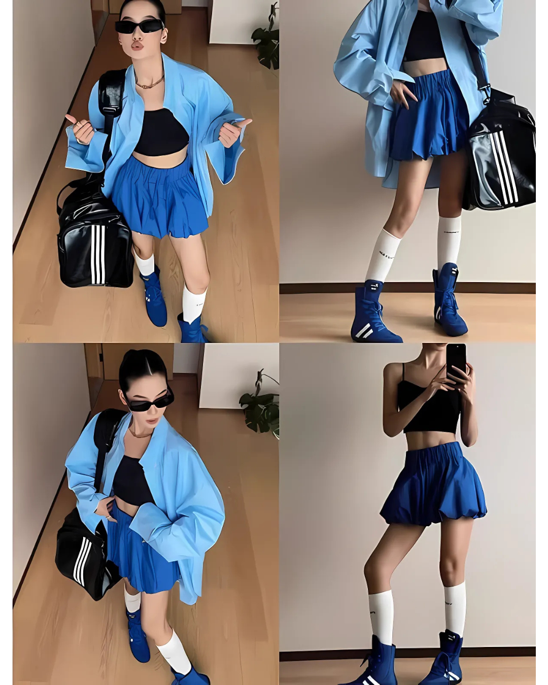 2color Knee Socks