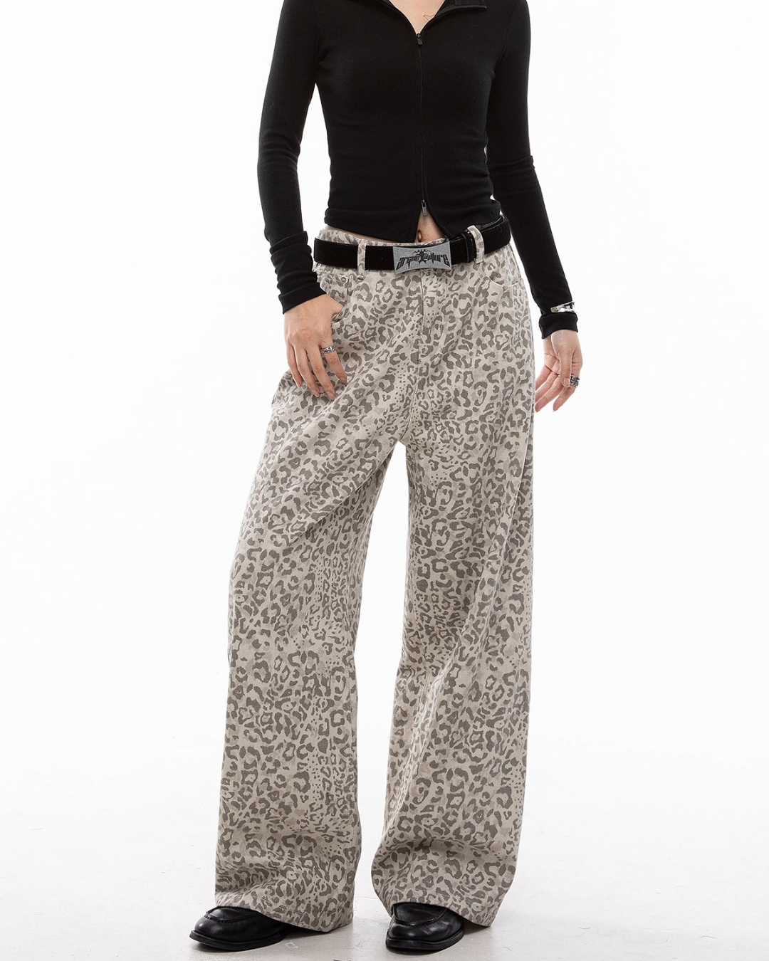 Faux Leopard Wide Pants