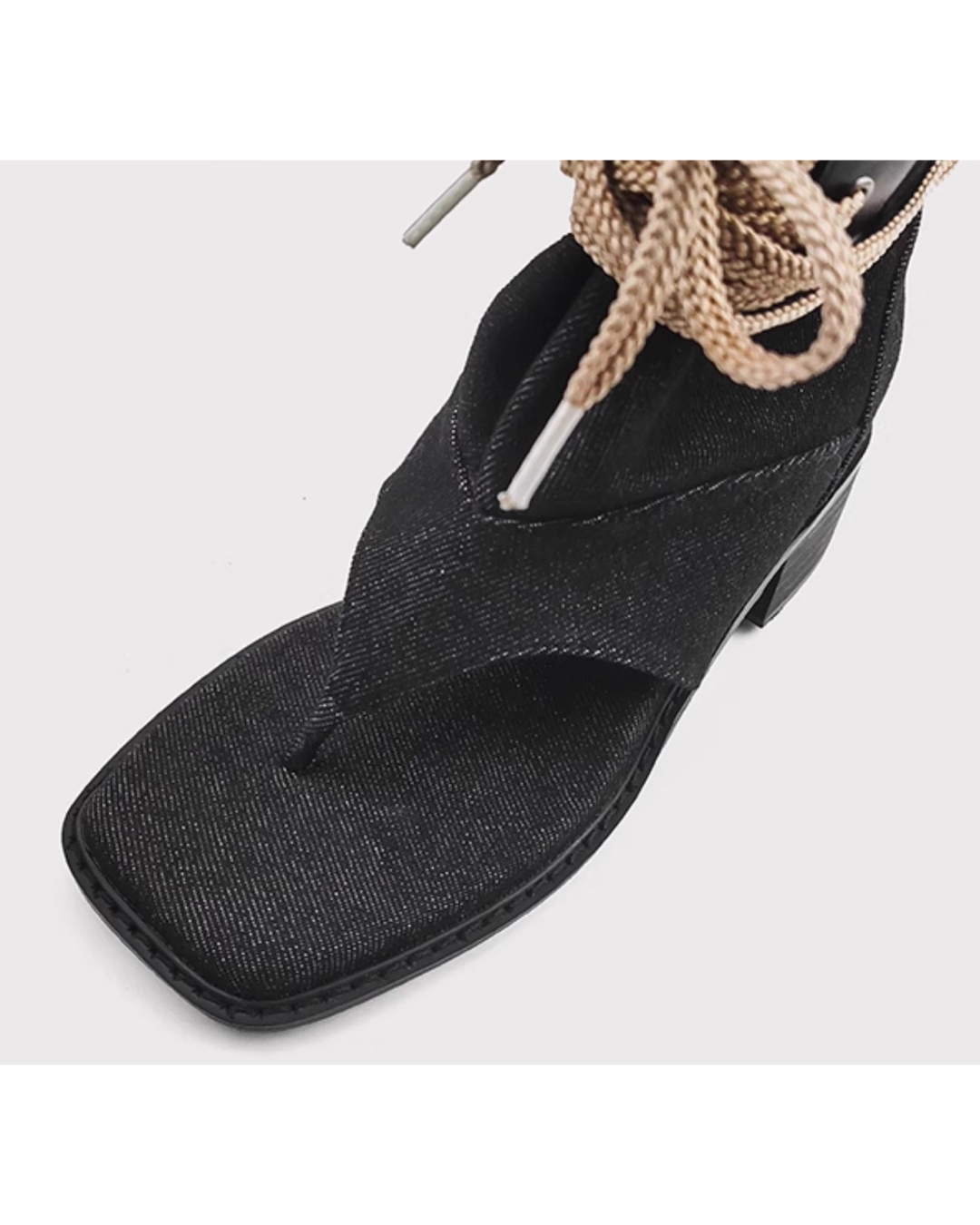 Thong Lace-Up Boots