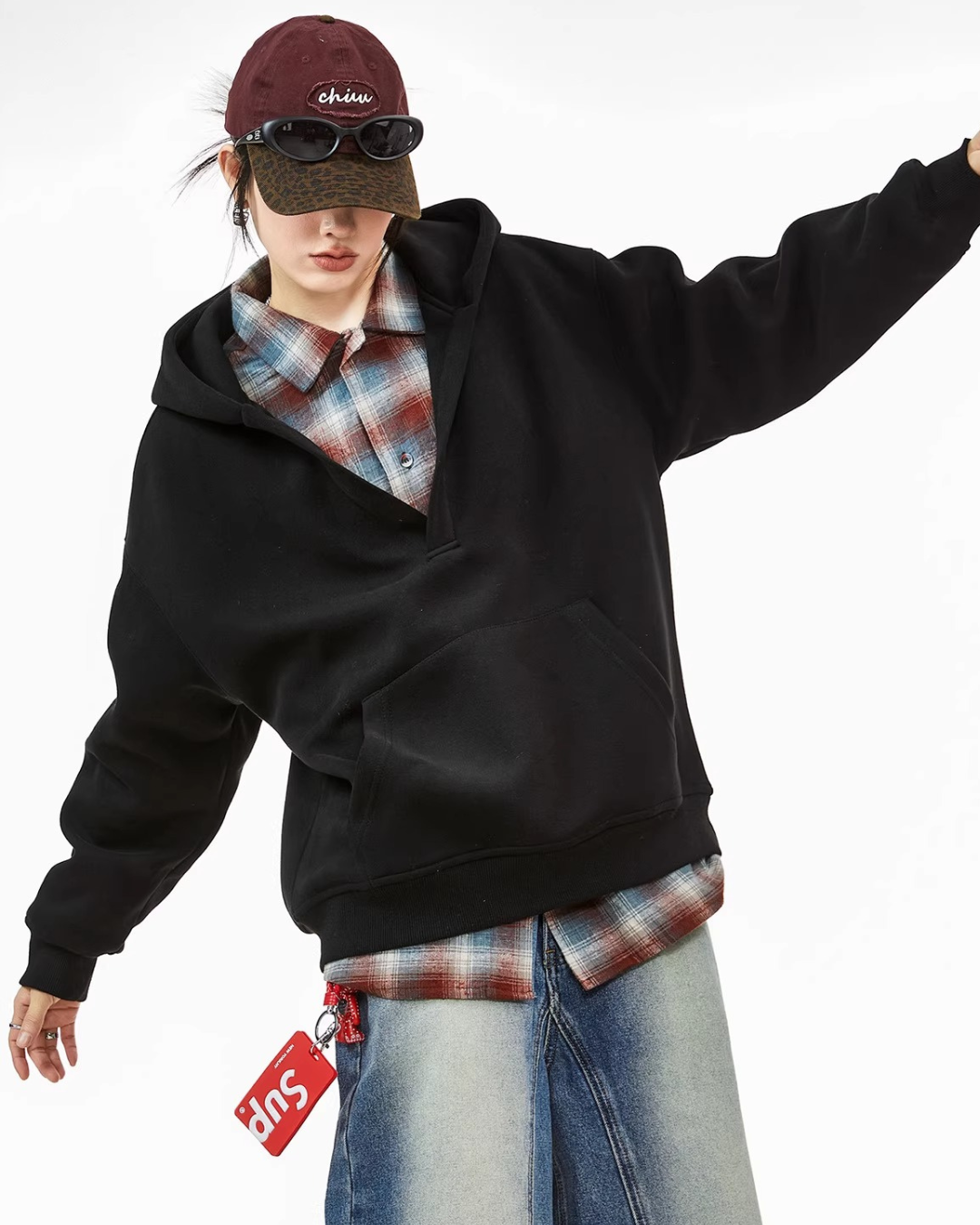 Deep V Sweat Hoodie