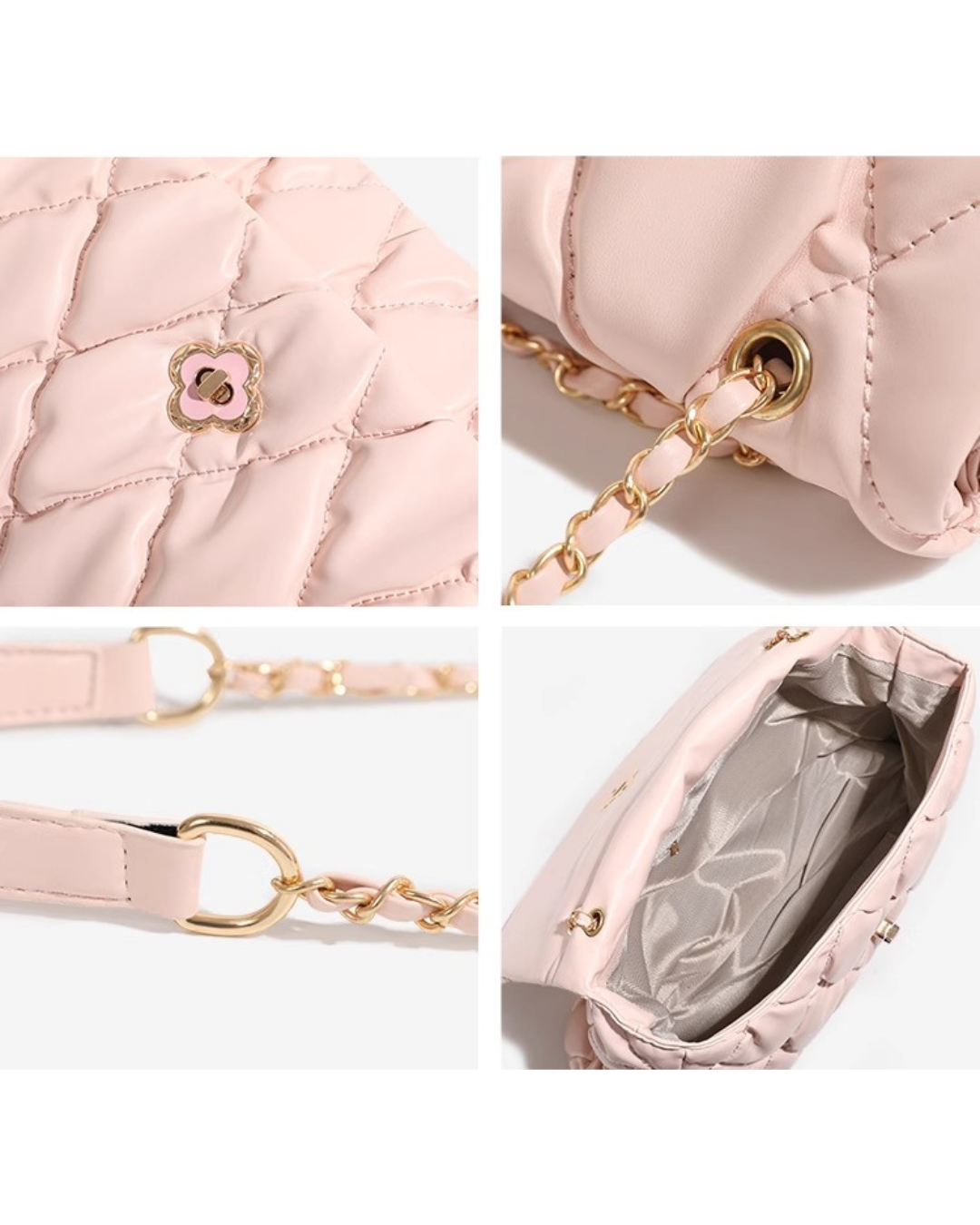 Glossy Quilted Chain Bag