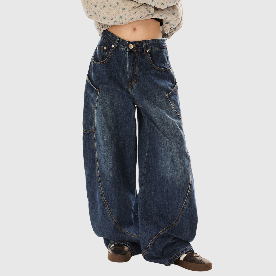 Big Pocket Wide-Leg Jeans