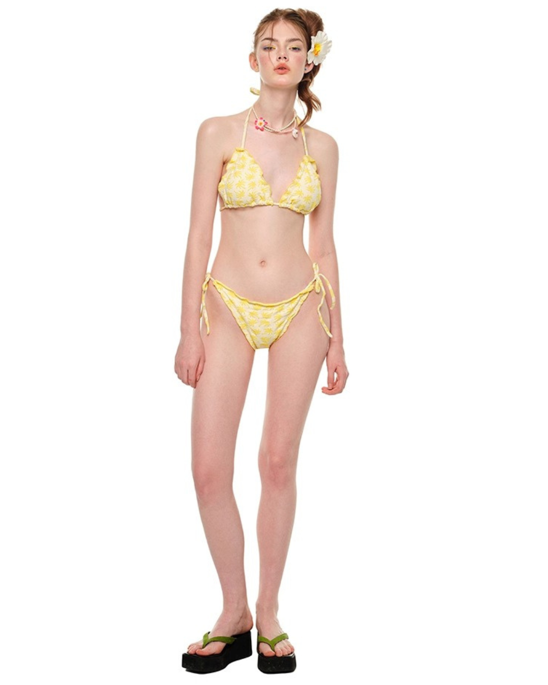 Ruffle Yellow Bikini [3-piece]