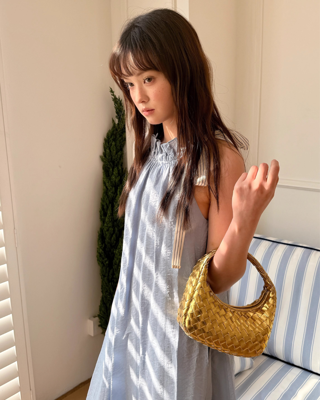 Woven Mini Hobo Bag