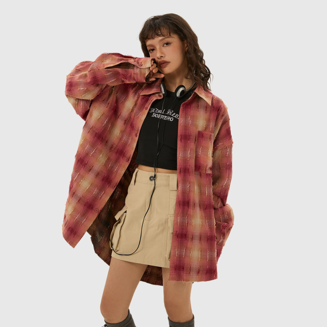 Reversible Oversize Check Shirt