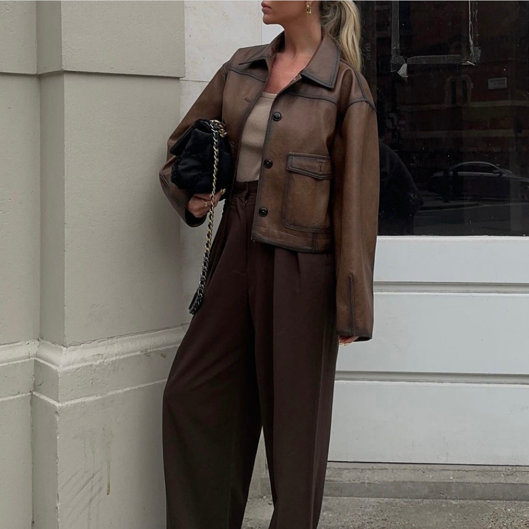 Vintage Brown Leather Jacket