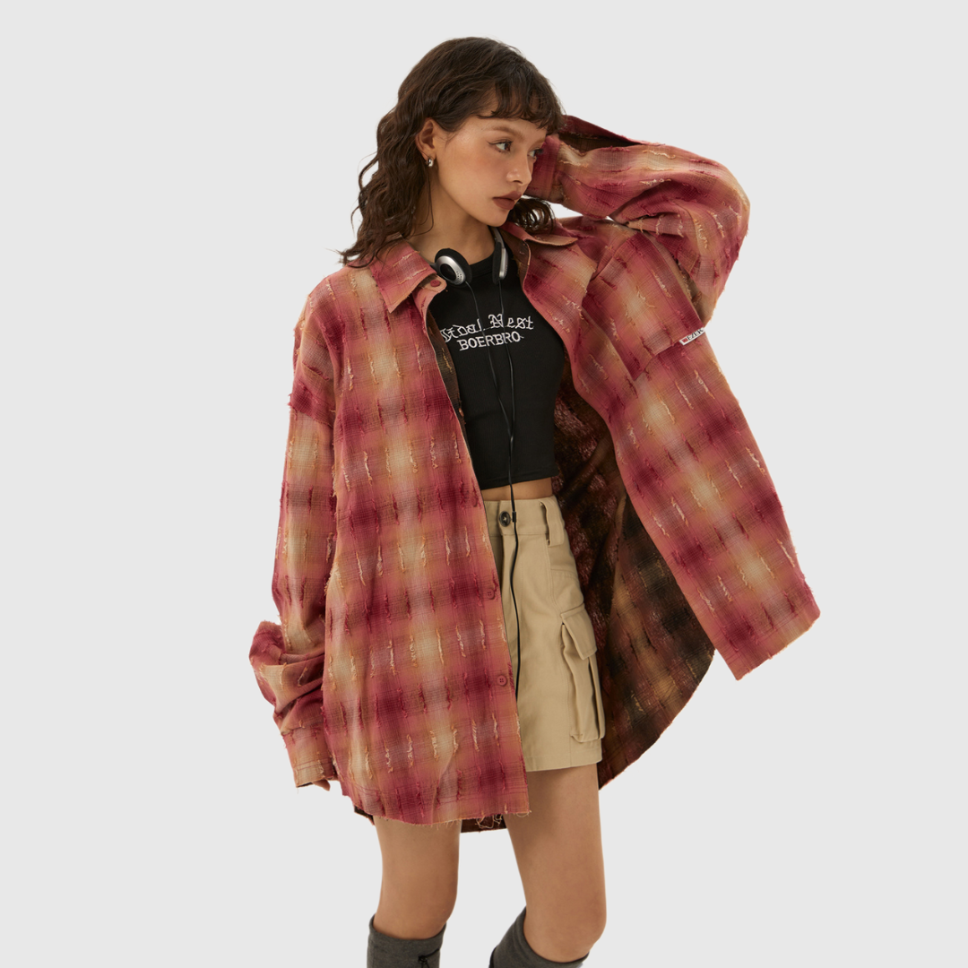 Reversible Oversize Check Shirt