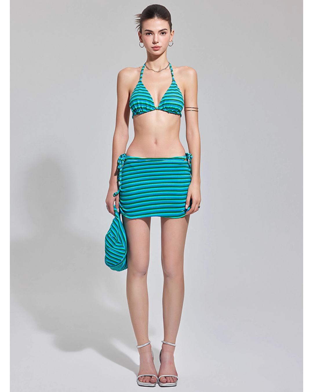 Contrast Border Bikini [4-piece]