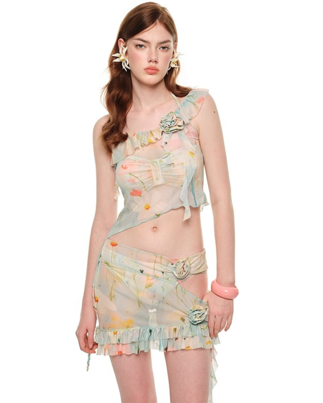 Mellow Frill Flower Swim Set [4-piece]