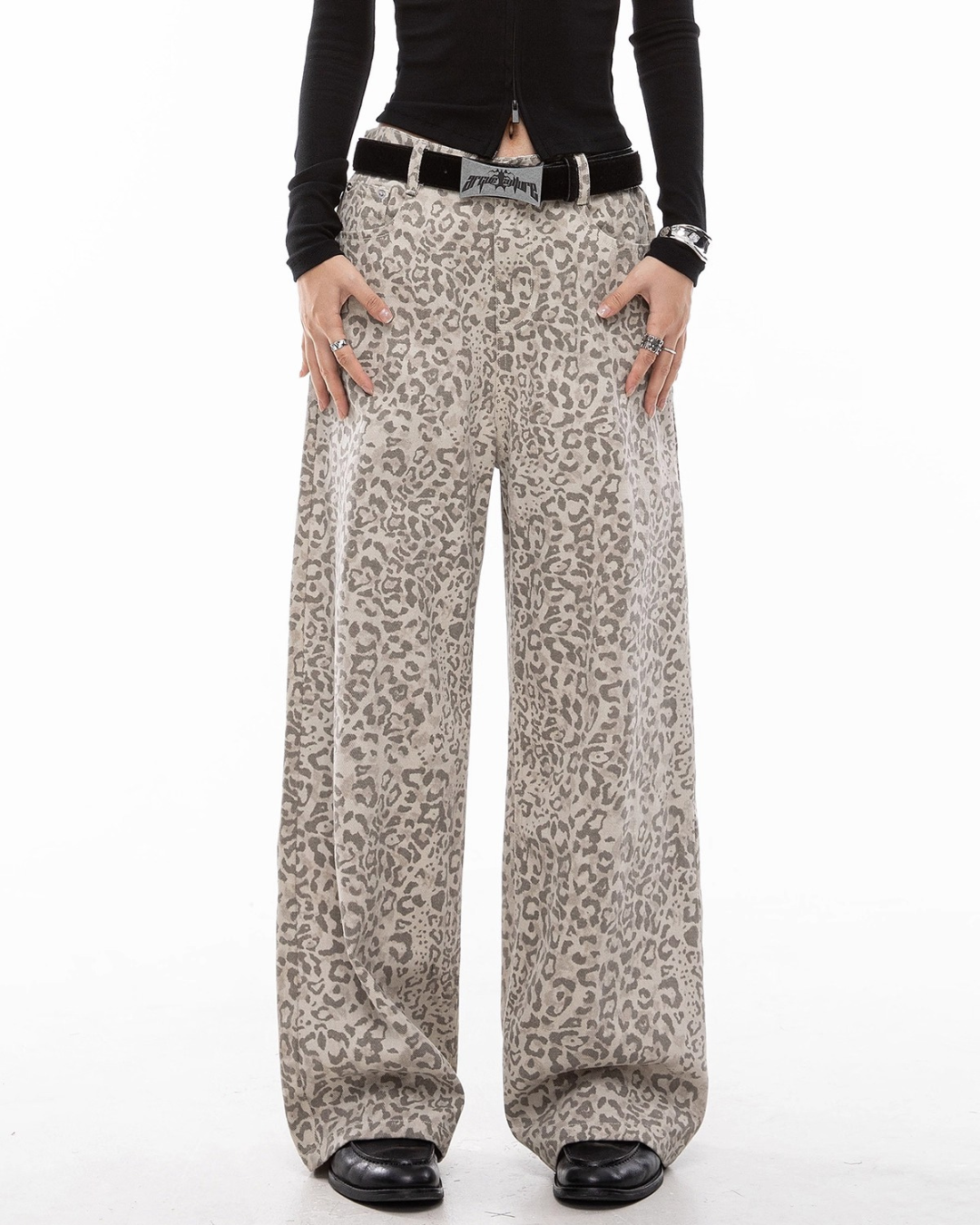 Faux Leopard Wide Pants