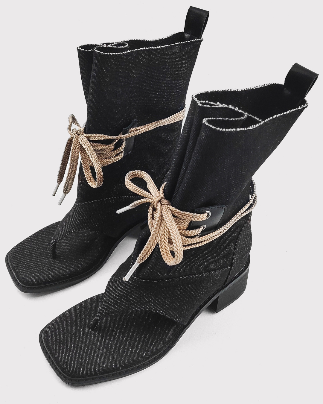 Thong Lace-Up Boots