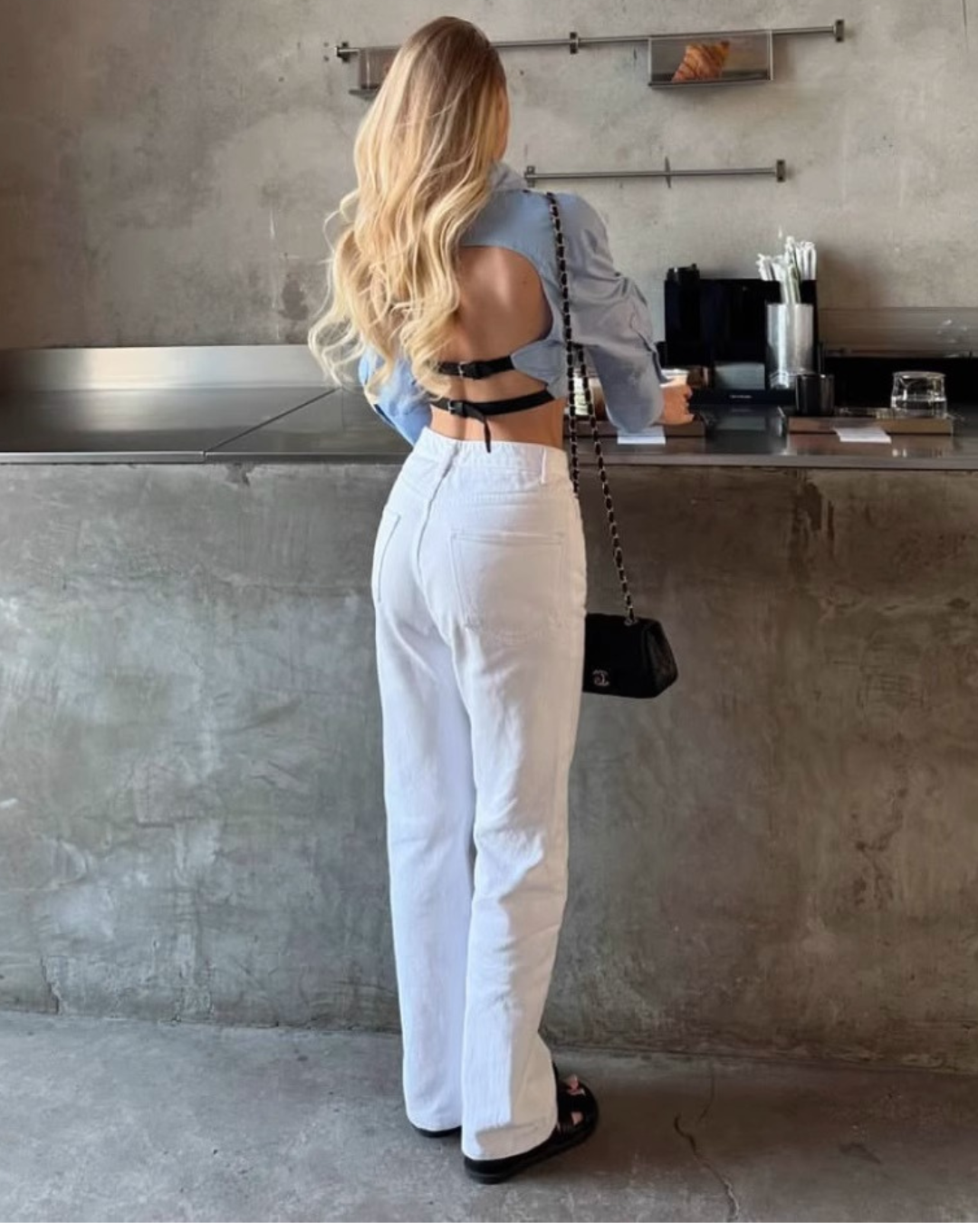 Back Open Cropped Shirt