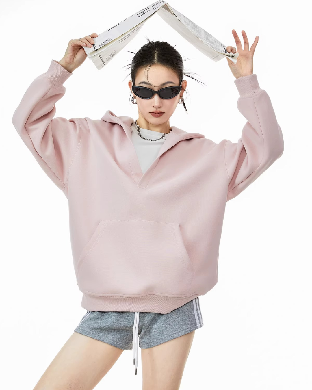 Deep V Sweat Hoodie