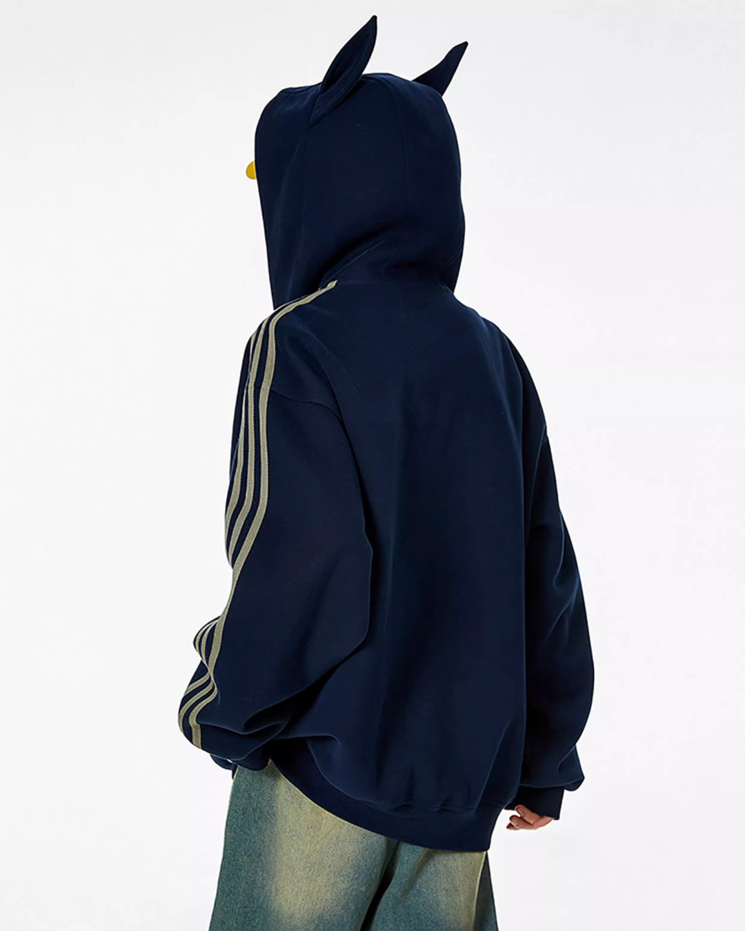 Cat Ear Line Track Zip Hoodie