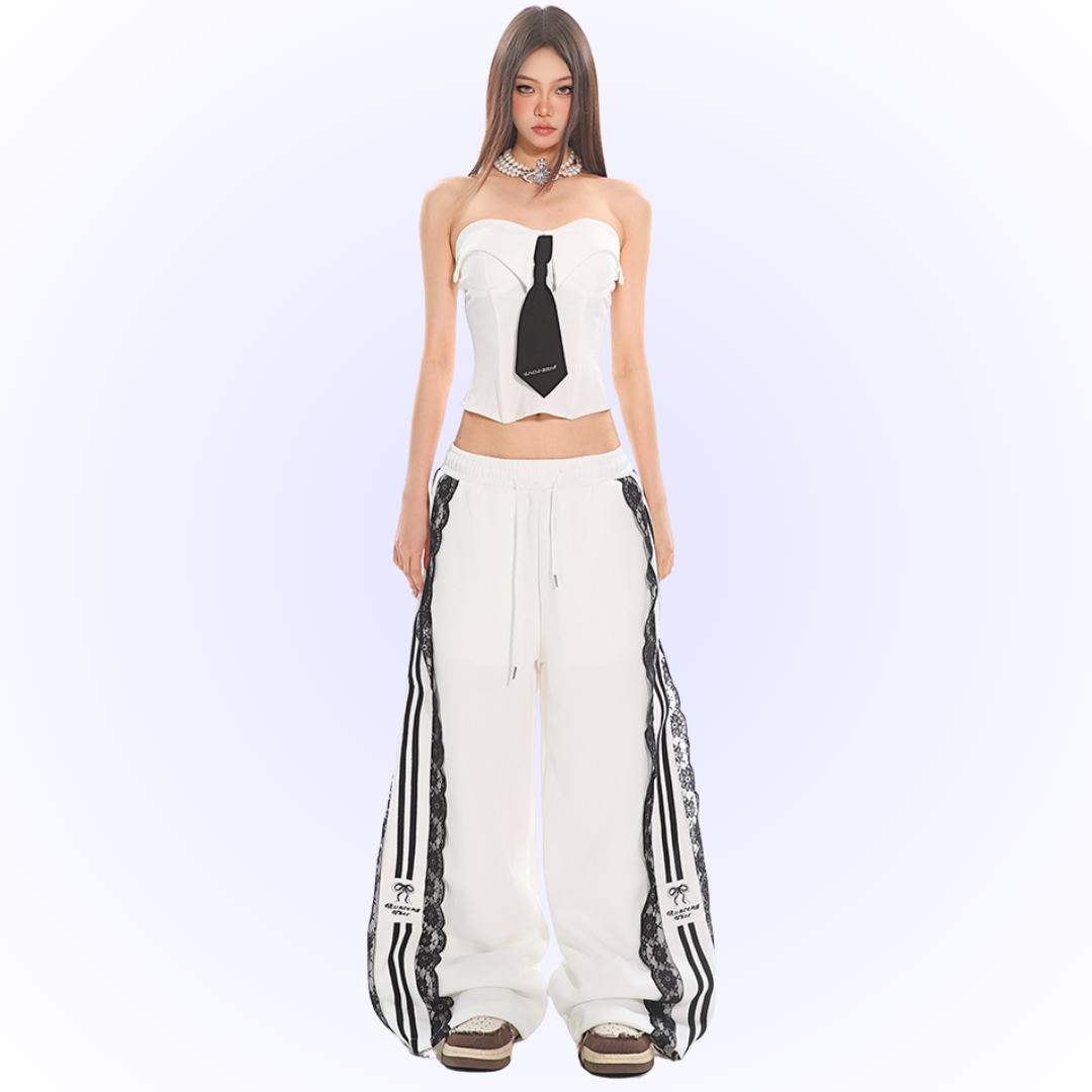 Lace Stripe Pants