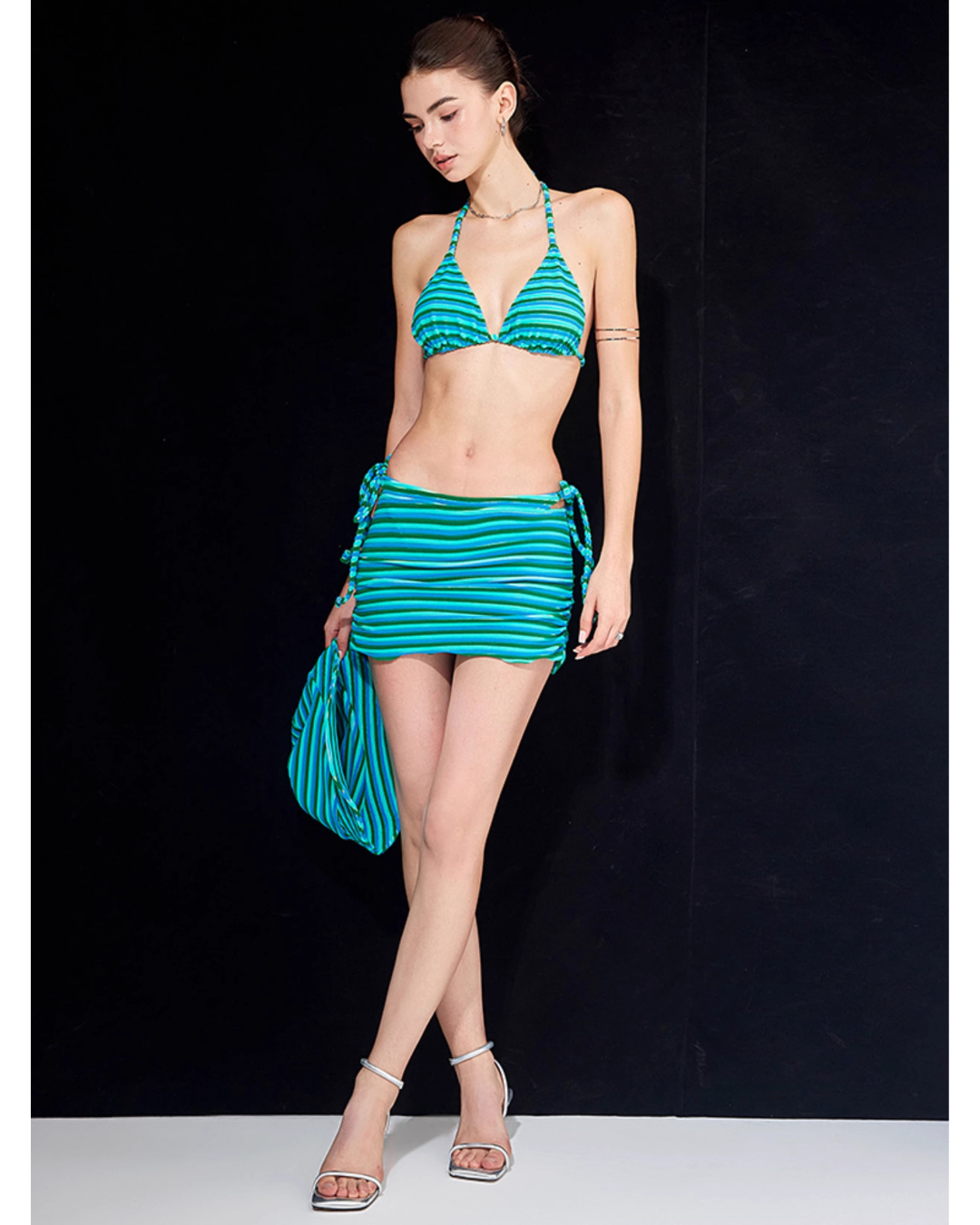 Contrast Border Bikini [4-piece]