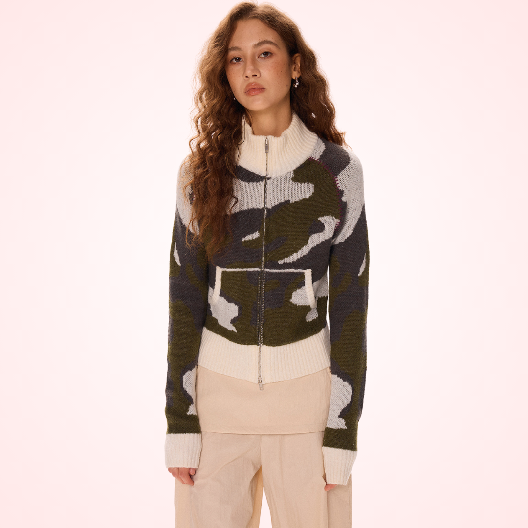 Camouflage Zip Knit