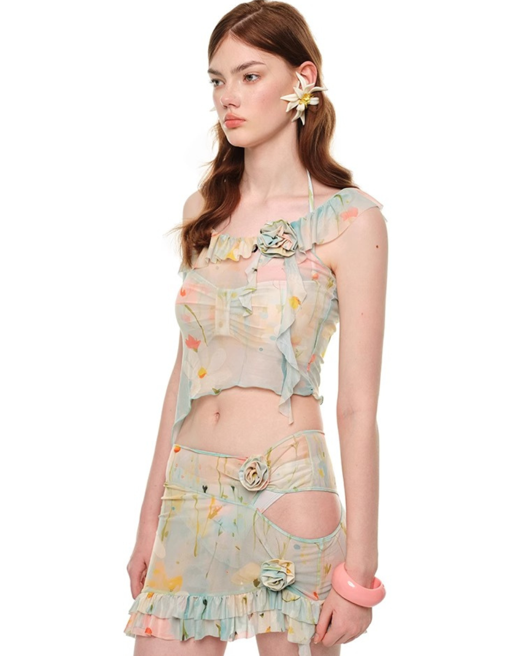 Mellow Frill Flower Swim Set [4-piece]