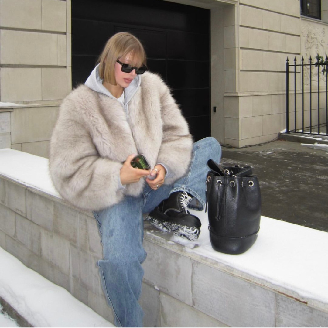 White Fur Short Coat