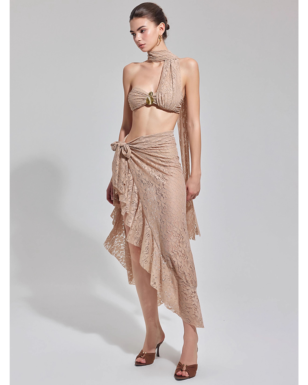 Lace Drape Resort Swim Set [3-piece]