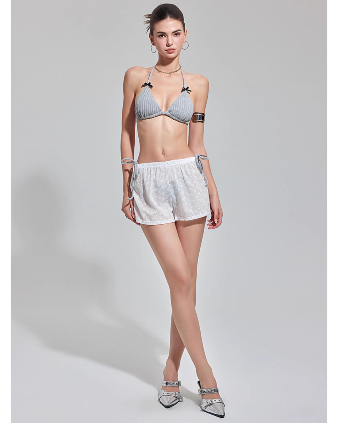 Ribbon Point Knit Bikini [2-type]