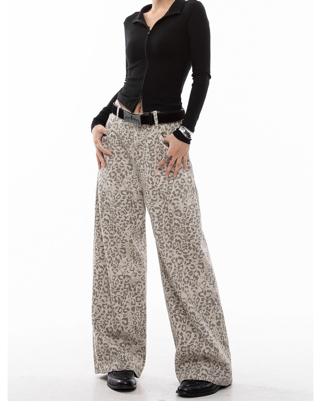 Faux Leopard Wide Pants