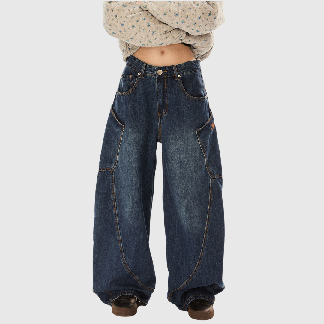 Big Pocket Wide-Leg Jeans