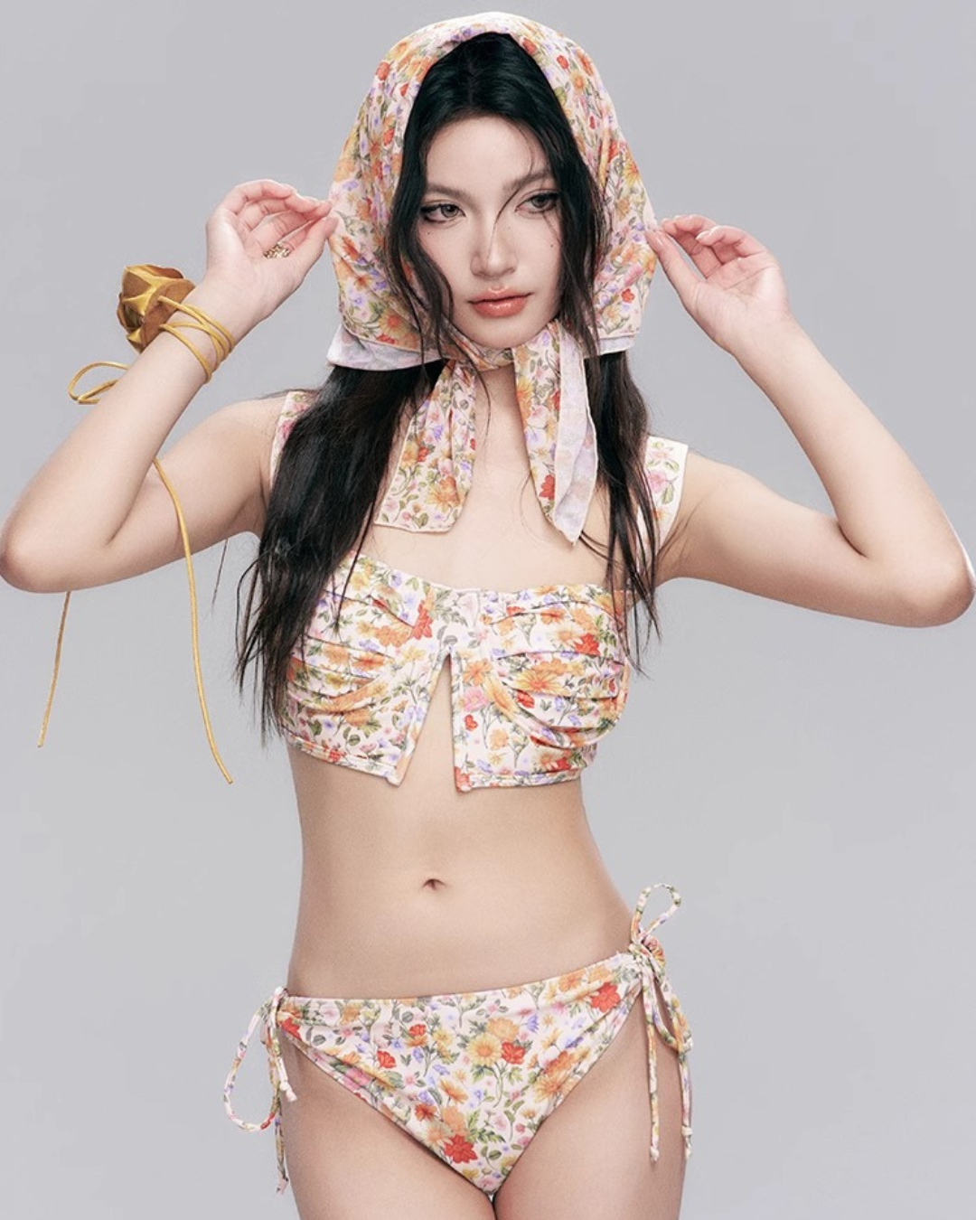 Gather Flower Bikini [3-piece]