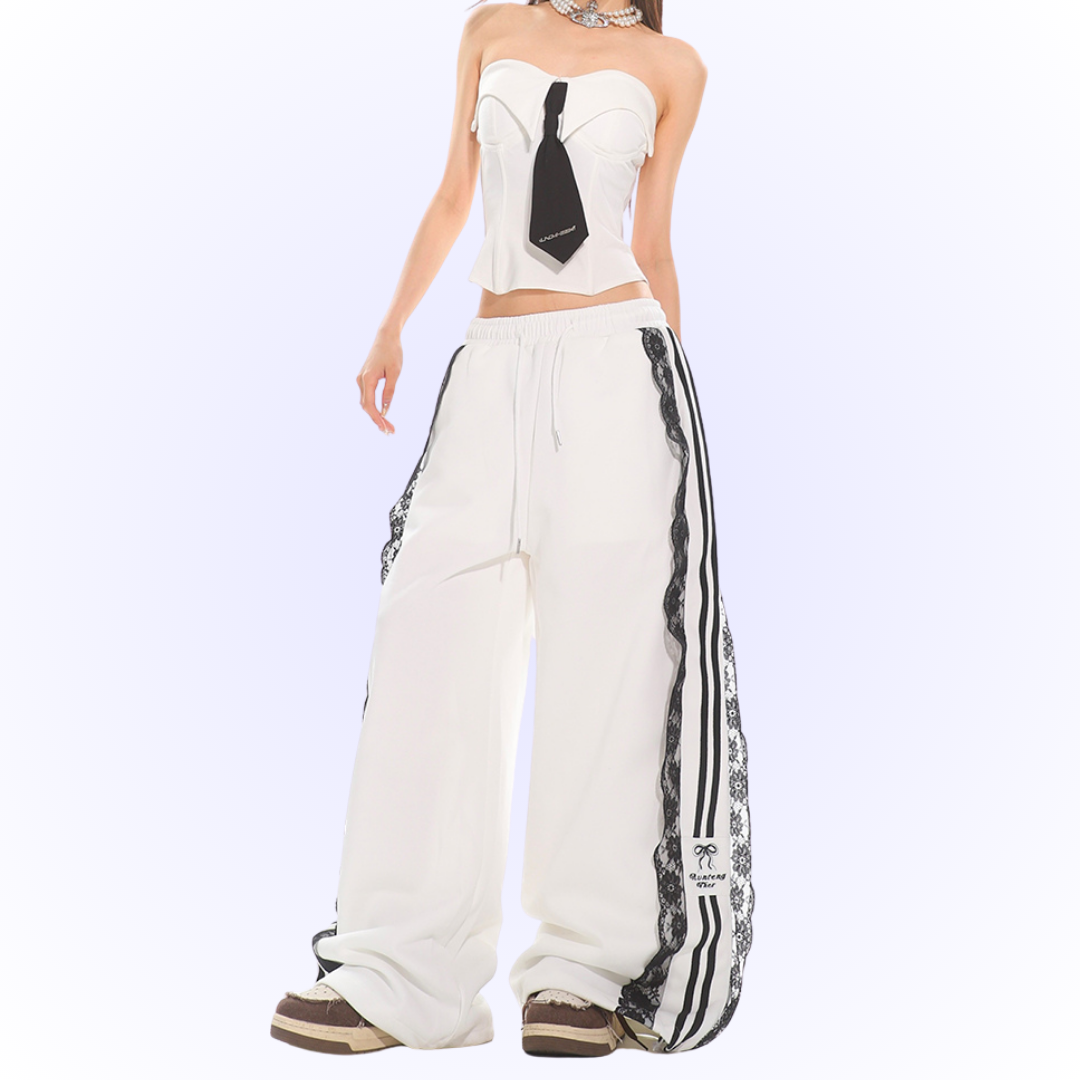 Lace Stripe Pants