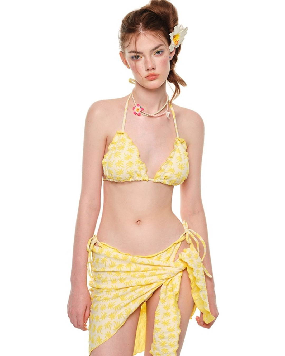 Ruffle Yellow Bikini [3-piece]