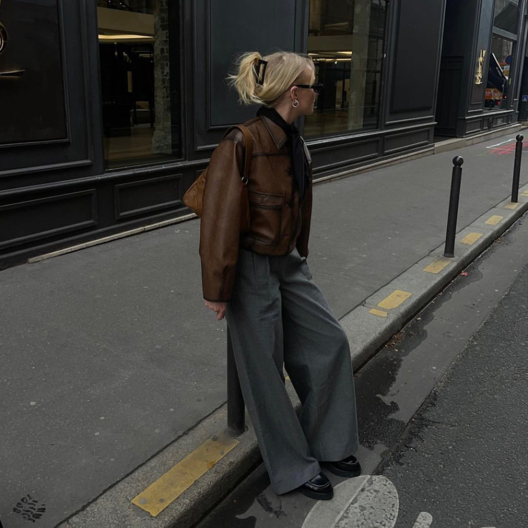 Vintage Brown Leather Jacket