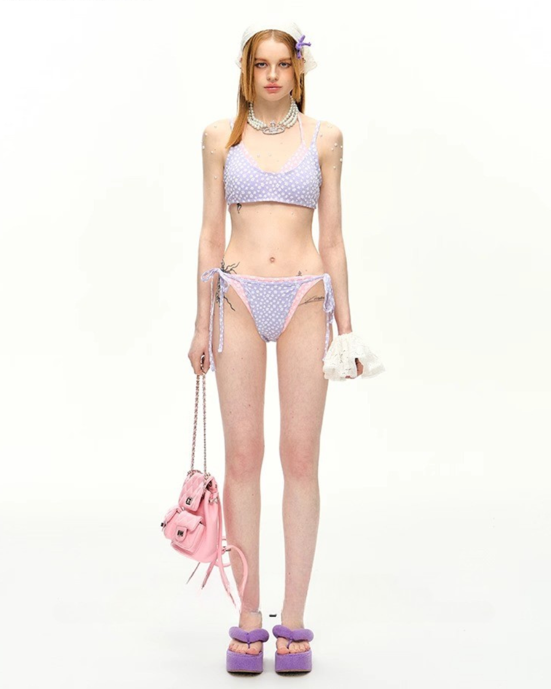 Pastel Flower Layer Bikini [2-piece]