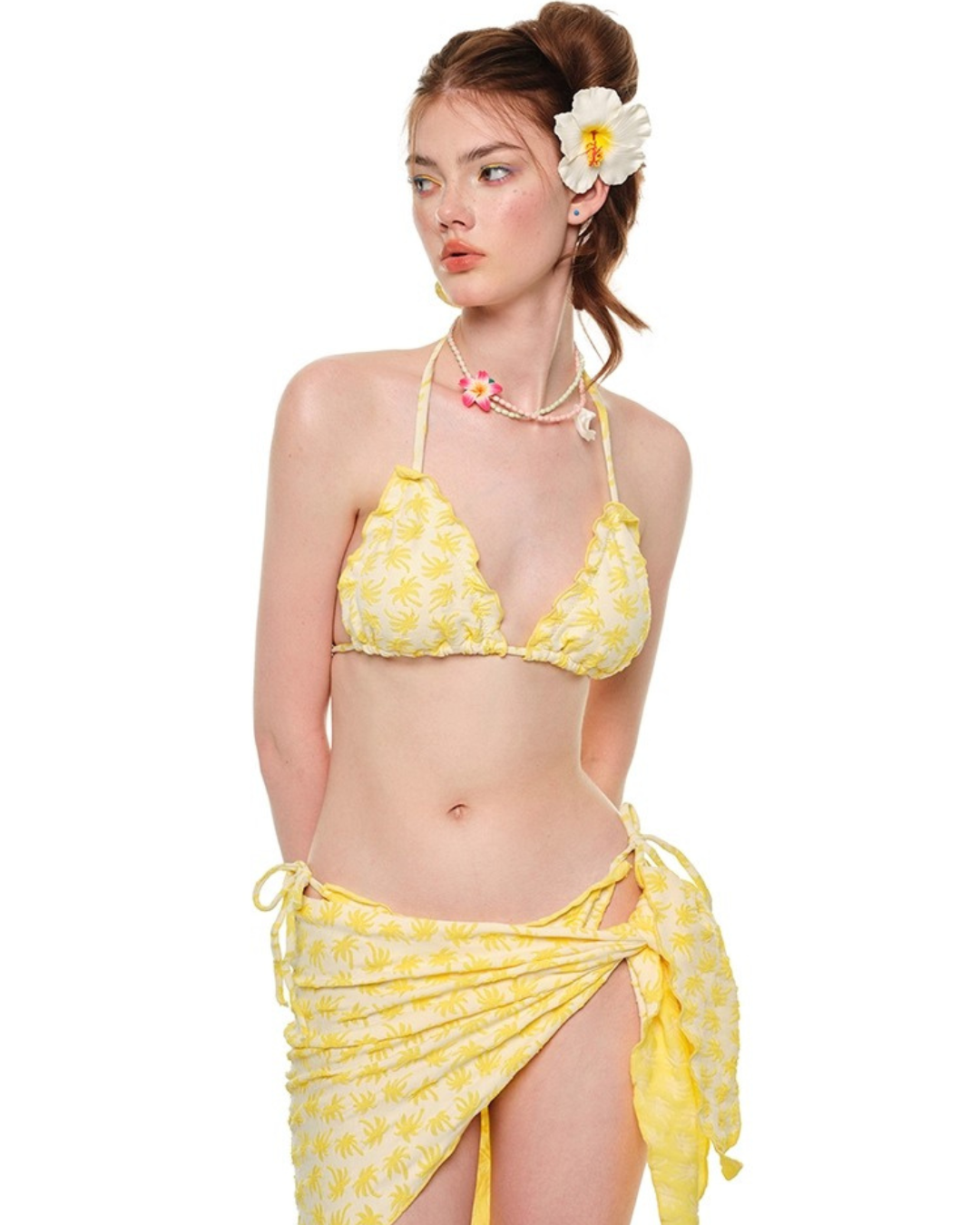 Ruffle Yellow Bikini [3-piece]